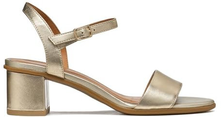 Geox D Aurely 50 B, Sandalia de tacón Mujer, Gold, 36.5 EU