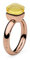 Qudo Firenze Edelstahl rosegold farbenem Ring mit citrine Stein (gelb) (58 (19))