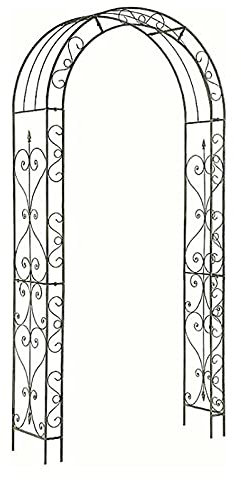 Retro Wrought Iron Garden Arch, Heavy Duty Strong Rose Arch, Roses Climbing Plants Arbor Flower Stand Pergola, 120X34X230Cm, White