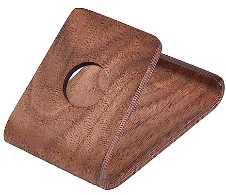HOBBIESAY Walnut Wood Cell Phone Holder Wooden Smartphone Stand Desk Phone Mount Rustic Handcrafted Wooden Phone Rest for Mobile Phone Tablet Placement 10x7.5x5.7cm