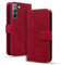 Rosbtib Funda Móvil para Samsung Galaxy S21 FE 5G Cover de Cuero Premium PU con Cierre Magnético y Función de Soporte Flip Cover Mandala en Relieve Samsung Galaxy S21 FE 5G - Rojo