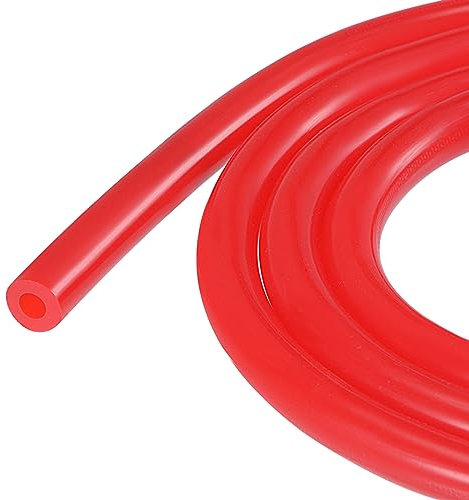 sourcing map Tubo flessibile in silicone a vuoto, 5 mm, diametro interno 3 mm, spessore 1,5 m, colore rosso, ad alta temperatura per motore