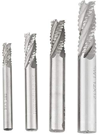 Fraises à Bout Rugueux En Acier Rapide à 4 Fentes, Fraises à Commande Numérique M6/M8/M10/M12, Fraises à Bout Rugueux Pour Bois, Aluminium, Acier, Titane, 4 Pièces