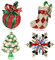 4 Stück Weihnachten Brosche Kraeoke Weihnachtsbaum Broschennadeln Schneeflocke Anstecker Pin Broschen für Kleidung Geschenk Ornamente