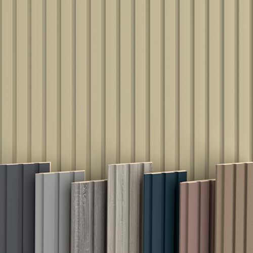 BEATS Lamellen 2,75m HEXIM - MDF Holz Lamellenwand Wandpaneele Lamellenverkleidung Wandverkleidung Lamellenpaneele Holzpaneele Natur (1 Paneel, Beats De Luxe Palomino)