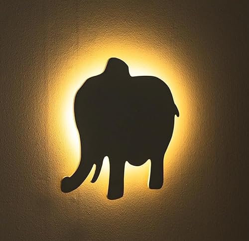 Marco Paul Elefant LED Wandkunst Kinderzimmer Dekoration Schlafzimmer Dekor Wohnkultur LED Licht Schlafzimmer Wanddekoration Safari Kinderzimmer Zubehör Tier Wandaufkleber Kinder Nachtlicht Wandbehang