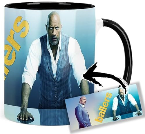 Ballers Dwayne Johnson Tasse Innen & Henkel Schwarz Keramikbecher Mug