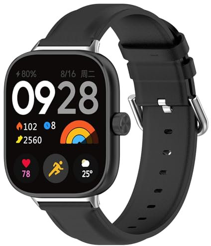 Cinturini in pelle compatibili con Xiaomi Redmi Watch 4, cinturino di ricambio regolabile in pelle premium per Redmi Watch 4 Smart Watch, Metallo