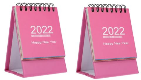STOBOK Tischstaffelei 2 Stk Mini Tischkalender Mini- 2022 Stehender Flip-kalender Kalender 2022 Mit Feiertagen Mini-monatsplaner Tisch Staffelei Kalender Büro Karikatur Papier Tischset