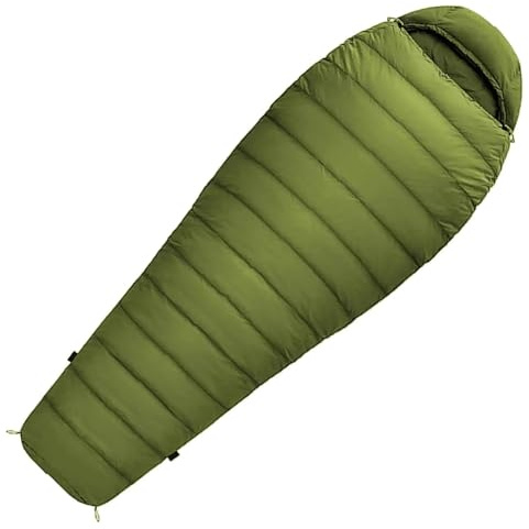 Mumienschlafsack Norskskin Ultralight 205 Grün Koppelbar Extrem - 6°C Schlafsack mit Kopfkissenfach