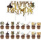 Glitter Magier Kuchen Deko, 49 Stück Magie Tortendeko, Wizard Kuchen Deko Zauberer Cake Topper Geburtstag Deko Cupcake Topper für Junge Mädchen Party Dekoration