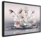 B&D XXL Bilder mit Rahmen 90x60 cm Wandbilder groß Leinwandbild XXL schwarzer Holzrahmen modern Wanddekoration Kunstdruck Wanddeko Wohnzimmer Schlafzimmer Magnolie Zen Spa Wasser