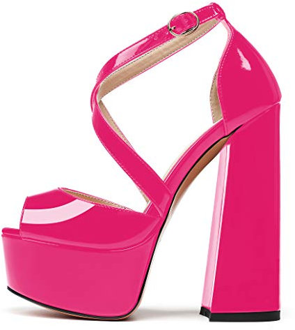 EDEFS Sandali Donna,Scarpe Moda Sandali,Sandali a Punta Aperta Donna,Sandali con Plateau Donna,Rose EU41