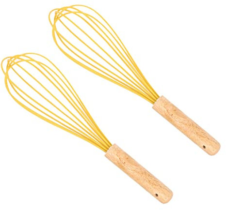Cabilock 2St Schneebesen Stabmixer Whiskey-Mixer Eierpunsch Holzgriff hand handrührer manuell pürierstab Küchengerät Handmixer für die Küche Handbuch Rührgerät Backutensilien Bambus