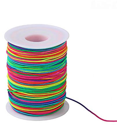 Morain 100 M Bunte Elastische Kordel In Regenbogenfarben 1 Mm Faden Stretch Schnur Zum Basteln Mit Perlen Flechten Schmuck Dekoration Kranz Kranzanhänger Osterdekoration Osterdekorationen