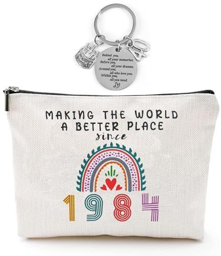 Birthday Gifts for Women Rainbow Makeup Bag Inspirational Keyring Personalized Cosmetic Bag Travel Small Gifts Thank You Women's Ideas Birthday Gift for Wife Daughter Teacher