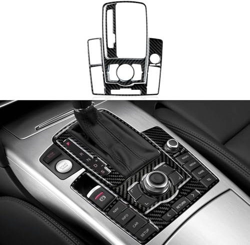 3PCS Auto Kohlefaser Schalttafel Aufkleber Trim Cover Decals Kompatibel mit A6 C6(2005-2011) /S6 C6(2006-2010) /RS6 C6 (2008-2010) Interieur Zubehör