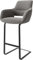 DELIFE Barstuhl Yago-Flex Freischwinger flach Metall Schwarz Bouclé Silbergrau Taschenfederkern