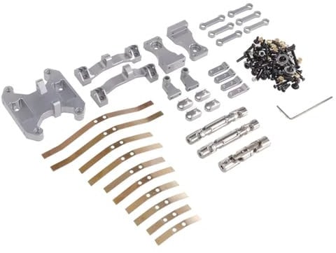 IJOSADON Compatible With B16 B36 1/16 RC Car Metal Chassis Balance Board Seesaw Spring Plate Drive Shaft Upgrade Compatible Parts(SILVER)