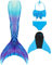 DNFUN Mädchen Monoflossen mit Cosplay Bikini Set und Flossen