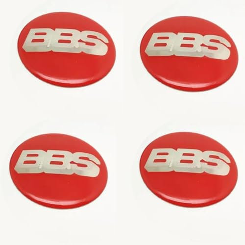 4 Stück Auto Nabendeckel Aufkleber, Radnabenabdeckung-Logo für BBS 60MM, Nabenkappen Abzeichen Sticker, Felgen Aufkleber,B