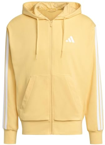 adidas Herren Essential Three Stripes French Terry Fullzip Hoodie, Semi Ice Tangerine/White, L