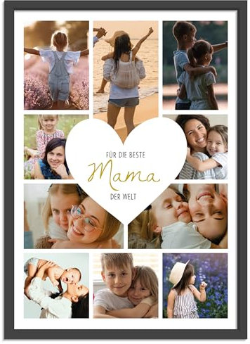 OWLBOOK® Muttertagsgeschenk Bild | Personalisierte Geschenke für Frauen | Fotogeschenke Geschenke zum Muttertag | Muttertagsgeschenke für Mama | Herz | Papier