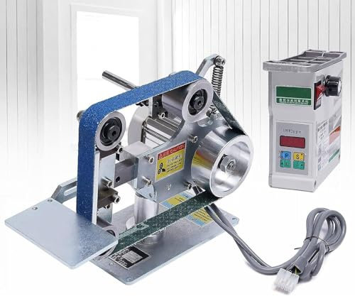 Ensemble de ponceuse à courroie d'établi, moteur sans balais 550 W pour polissage et meulage, compact et efficace pour les ateliers à domicile