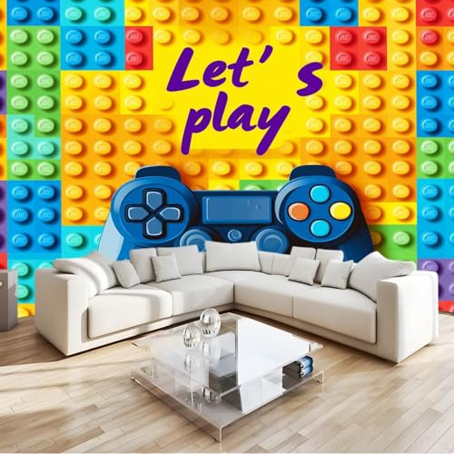 3D Effekt Fototapete Moderner Cartoon Blöcke Griff– Vliestapete Uv-Beständig Für Wohnzimmer, Schlafzimmer, Tv Wand – Ausblick Wandtapete Modern 400 X 280 Cm