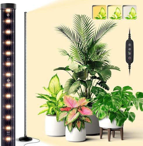 Bstrip 160cm Stehende Pflanzenlampe, dimmbar, mit Timer | Vollspektrumlicht, höhenverstellbar, vertikales Pflanzenlicht für große Zimmerpflanzen und Indoor-Anbau
