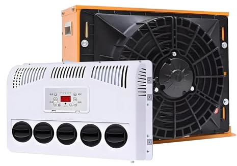Elektrische Klimaanlage 12V/24V Käfig-Design Universal 12V/24V für LKW Wohnmobil Van Elektrische Klimaanlage,24V-Yellow