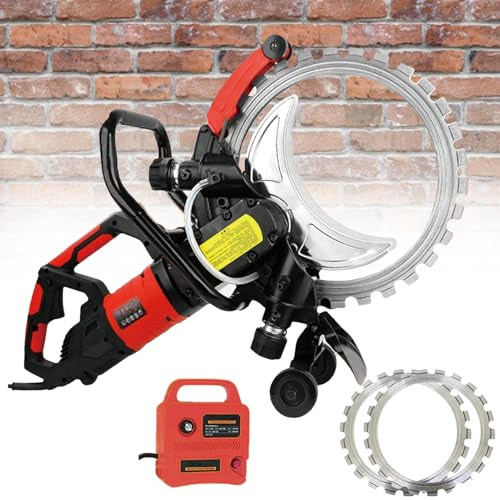 Wall Chaser with Dust Extractor 8980/9500W, 3000 RPM Speed, Brick Concrete Slotting Machine Dust-Free, with 11.8in Depth,for Brick, Ground and Rebar