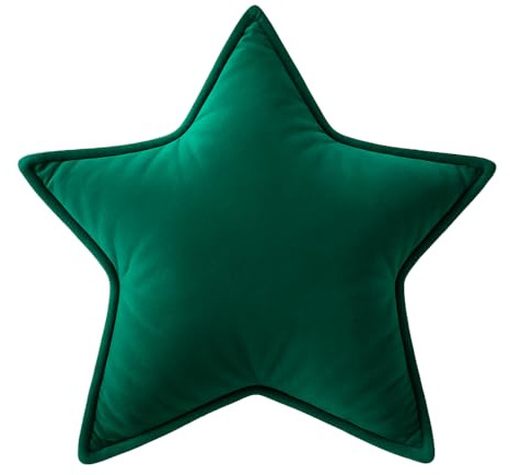 heimtexland Dekokissen Weihnachten Formkissen Stern Kuschelkissen Samt 40 cm Deko Weihnachtskissen Zierkissen Geschenk-Idee Weihnachtsdeko Kissen Typ924 tannengrün