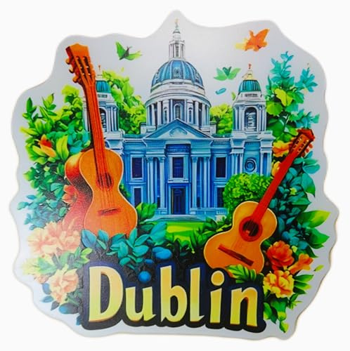 großer 2D Souvenir Magnet Dublin Irland ca. 14 x 14 cm Kühlschrankmagnet Acryl Deko MU K857