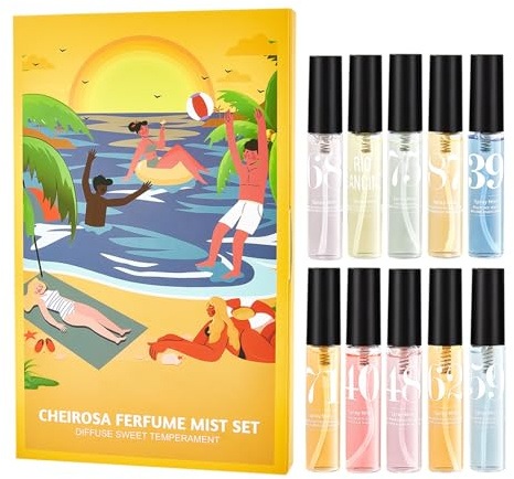 Parfüm Bodyspray Damen, 10 x 5ml Haar & Körper Parfüm-Bundle, Cheirosa Parfums Set mit verschiedenen Düften, Parfum Damen Set im praktischen Reiseformat, Geschenkidee für Alltag & Anlässe