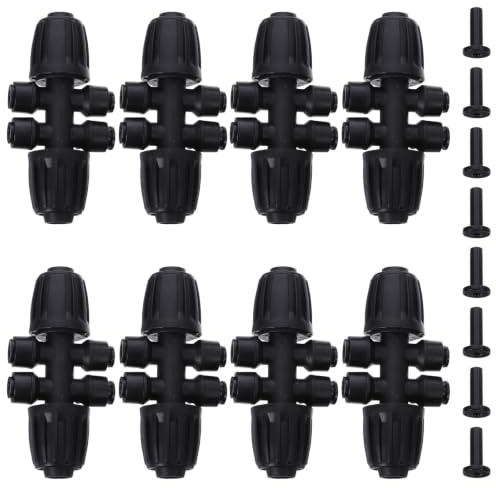 Toddmomy 1 Jeu de raccords Rapides pour Irrigation Goutte à Goutte 1/2 à 1/4, connecteurs à Barbes Anti-Fuite à 6 Voies avec Bouchons, connecteur pour collecteur de Micro-