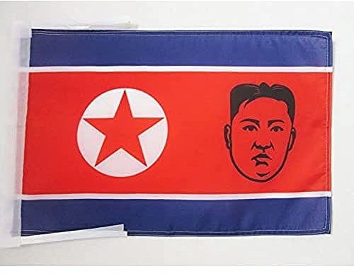 AZ FLAG - Flagge Nordkorea Mit Kim Jong-Un - 45x30 cm Mit Kordel - Nordkoreanische Fahne 30 x 45 Cm - Flaggen
