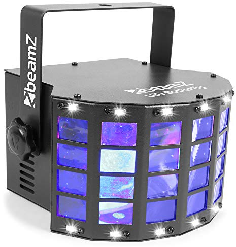 BeamZ Butterfly Derby LED Disco Light with Built-in Strobe Effect - RGB Colour DJ Party Lighting, Sound Activated Automatic Modes for Mobile DJs, Parties and Home Events (Model: T153.728)