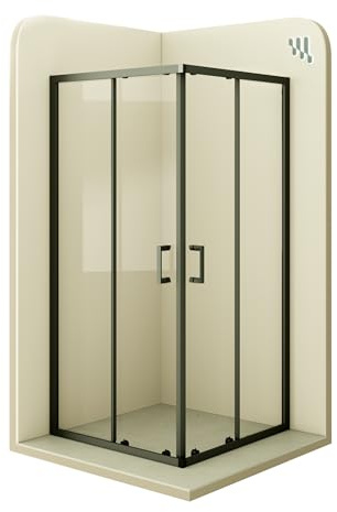 MOG Duschkabine mit Schiebetüren 75x100 cm Höhe: 180 cm Eckdusche mit Rollensystem aus 6mm ESG Glas DK79 - alle Grössen