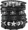 Eigso 6 Pcs Lederarmband Geflochtenes Breites PU Leder mit Schädel Stern Damen Herren Punk Schwarz
