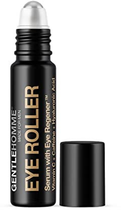 Hyaluronsäure und Koffein Augenroller-Serum für Männer mit Vitamin C - Made in USA - Depuffing Eye Roller Ball für Augenringe & Schwellungen - Mens Tag & Nacht Serum - 10 mL
