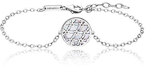 Julie Julsen JJBR0507.1 Damen Armband Lebensblume Silber Weiß 19 cm