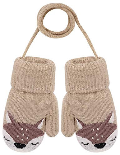 AIDIER Baby Jungen Mädchen Winter Strickhandschuhe Warme Fleece-Gefütterte Handschuhe für Kinder 0-3 Jahre