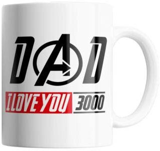 Keramiktasse mit Aufschrift Dad I Love You 3000, 325 ml
