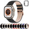 Fullmosa Cinturino Apple Watch Ultra 2 45mm/44mm/42mm/49mm, LichiBosin Cinturini in Pelle per Apple Watch Serie 9 8 7 6 5 4 3 2 1, Apple watch SE/SE 2, Per Uomo e Donna, Nero + Fibbia Oro Rosa