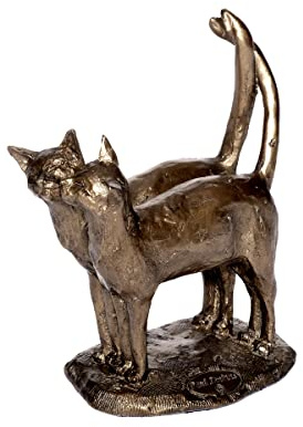 Brillibrum Design Figur Katzen aus Polyresin Bronze Tierfigur Dekofigur Katzenpärchen Schwer Kunst Objekt Bronze - Skulptur Samtpfoten (Variante 3)