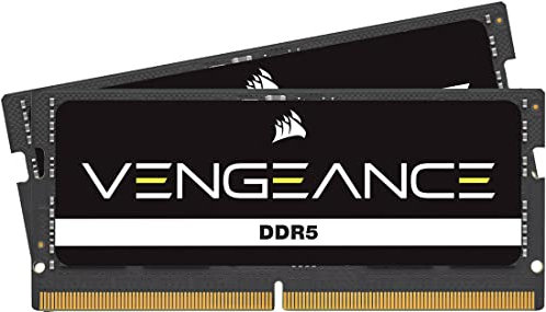 CORSAIR Vengeance SODIMM DDR5 RAM 16GB (2x8GB) 4800MHz CL40-40-40-77 1.10V Intel XMP 3.0 Memoria del Portátil – Negro (CMSX16GX5M2A4800C40)