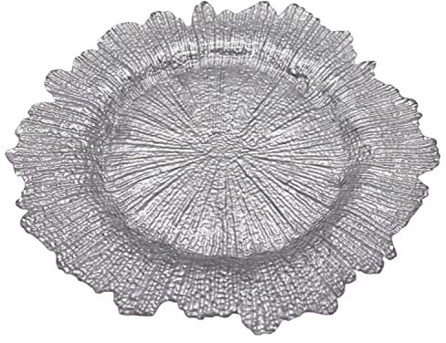 WedDecor Assiettes rondes au design vintage - Assiettes de présentation pour table de dîner, décorations de mariage, banquet, Noël, salle à manger, fête, vaisselle de 33 cm
