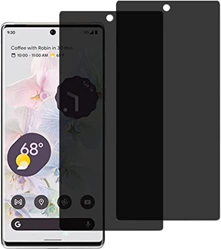 FHZXHY Lot de 2 films protecteurs d'écran anti-espion en verre trempé pour Google Pixel 6a 5g (6,1 2022) - Noir