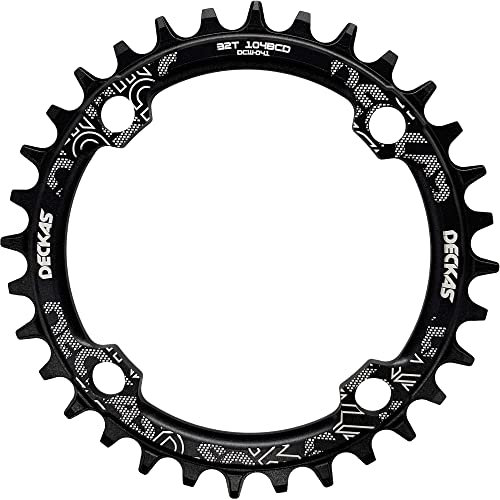 DECKAS Rundes ovales Kettenblatt 104BCD 32T 34T 36T 38T schmales breites Kettenblatt für 6 7 8 9 10 11 12 Gänge Ketten (Rund Schwarz, 34T)